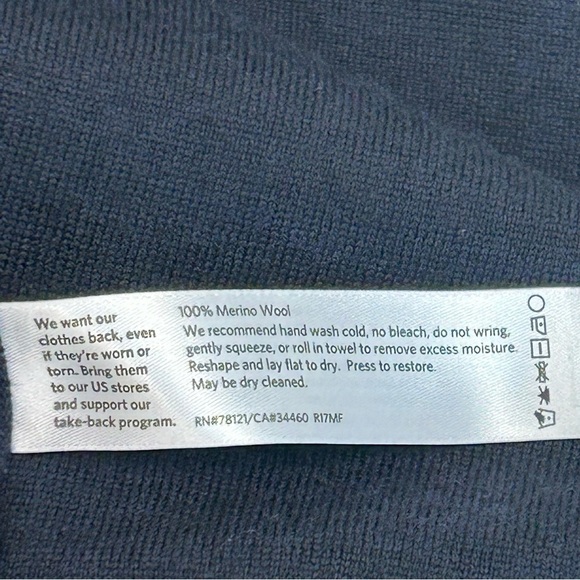 EILEEN fisher navy blue Merino wool tunic sweater dress SZ M - Picture 8 of 10